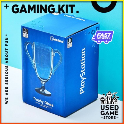 Paladone PlayStation Trophy Shaped Drinking Glass with PlayStation Icons Paladone PlayStation Trophy Shaped Drinking Glass with PlayStation Icons