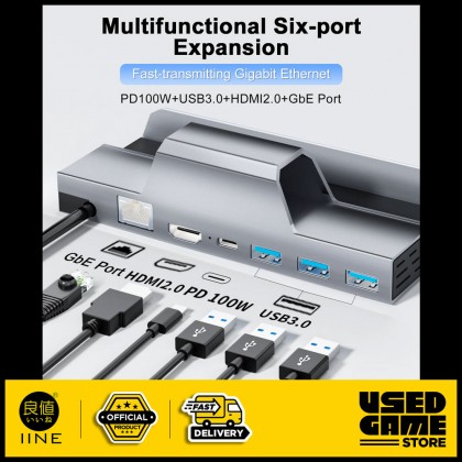 IINE Steam Deck Aluminum Docking Station Multi-function Charging Video Converter for SteamDeck Nintendo Switch/OLED IINE Steam Deck Aluminum Docking Station Multi-function Charging Video Converter for SteamDeck Nintendo Switch/OLED