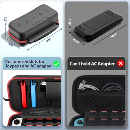 OIVO Large Storage Carrying Case Anti-Scratch Waterproof Travel Bag for Nintendo Switch