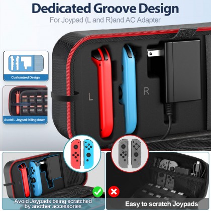 OIVO Large Storage Carrying Case Anti-Scratch Waterproof Travel Bag for Nintendo Switch