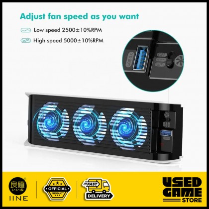 IINE Cooling Fan with LED Light for PS5 Digital & Disc Edition Console IINE Cooling Fan with LED Light for PS5 Digital & Disc Edition Console