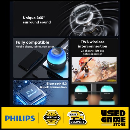 Philips TAS2009 Bluetooth Wilreless Speaker Colorful Ambient Light Philips TAS2009 Bluetooth Wilreless Speaker Colorful Ambient Light