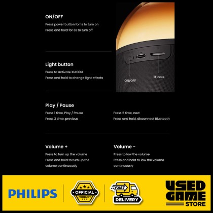 Philips TAS2009 Bluetooth Wilreless Speaker Colorful Ambient Light Philips TAS2009 Bluetooth Wilreless Speaker Colorful Ambient Light